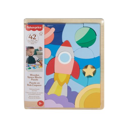 FISHER PRICE medinė dėlionė raketa, HXY42 