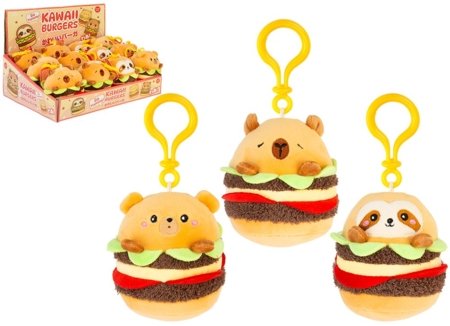 MOCHI POP pliušinis pakabukas Kawaii Burger, 10 cm, asort., 456393 