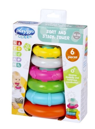 PLAYGRO žaidimas Piramidė – kramtukas Sort And Stack, 4088543 