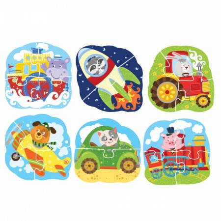 DODO dėlionių rinkinys Transportas, 8 dėlionės 2-4 dalių D, 300154 300154