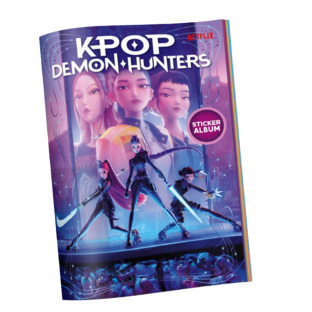 K-POP DEMON HUNTERS lipdukų albumas su lipdukais, 10 vnt., KPALBUM-2026-ENG 