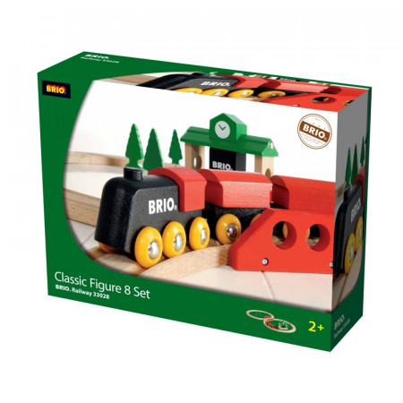 BRIO traukinių rinkinys medinis, 8 dalys, 33028 33028