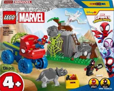 11199 LEGO® Spidey Gelbėjimas su Voriuko komandos dinozauro formos visureigiu 