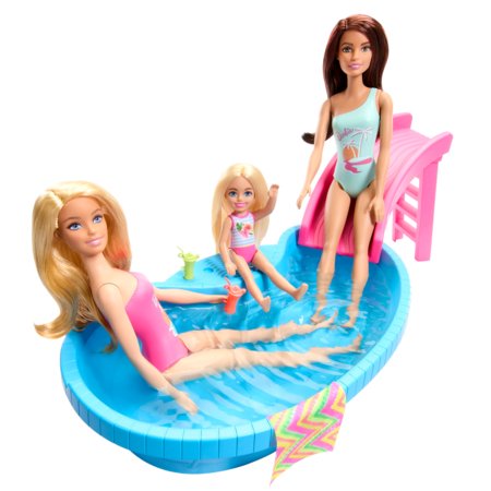 BARBIE lėlės ir baseino pramogų rinkinys, HRJ74 