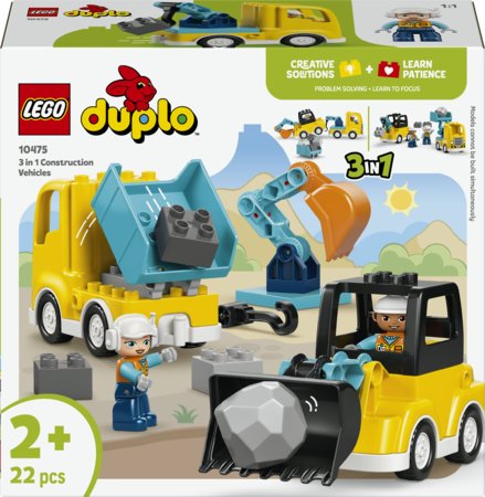 10475 LEGO® DUPLO® Town „3 in 1“ statybinės transporto priemonės 