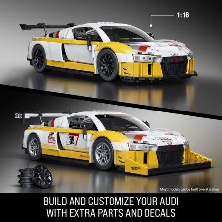 MATTEL BRICK SHOP HOT WHEELS 1:16 Elite Audi R8 LMS konstruktorius, JFT18 