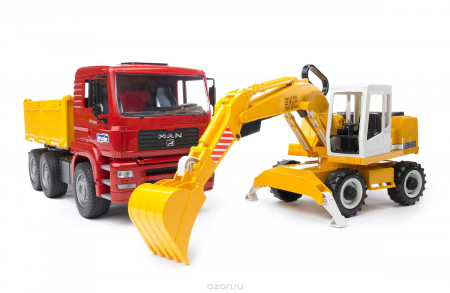 BRUDER statybinis sunkvežimis MAN TGA ir ekskavatorius Liebherr, 2751 2751