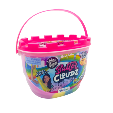 COMPOUND KINGS slaimas Butter Cloudz Swirls Large Rainbow Cotton Candy, WC11051712CKINT 