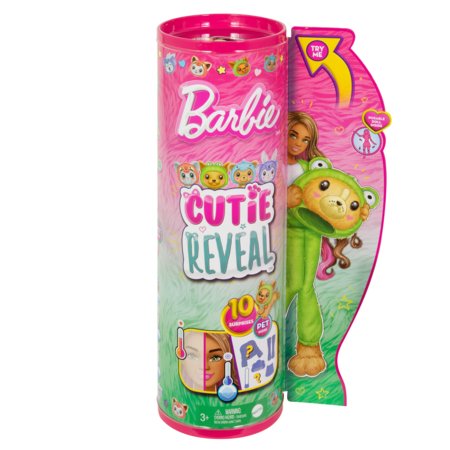 BARBIE Barbės Cutie Reveal rinkinys, minkštutėlių kostiumų serija - šunelis ir varlė, HRK24 