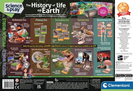 CLEMENTONI Science & Play eksperimentų rinkinys The History Of Life On Earth, 61396 