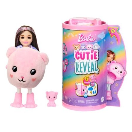 BARBIE Cutie Reveal lėlė Chelsea marškinėlių serija meškutė, HKR19 HKR19