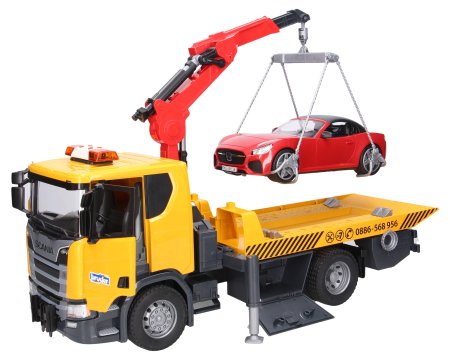 BRUDER 1:16 auto vilkikas MAN TGS su Roadster automobiliu, 03552 