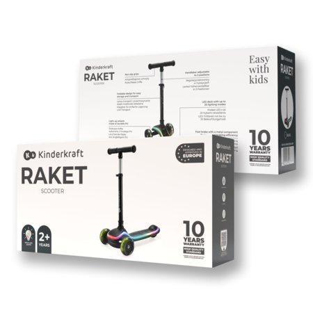 KINDERKRAFT paspirtukas RAKET, juodas, KRRAKE00BLK0000 