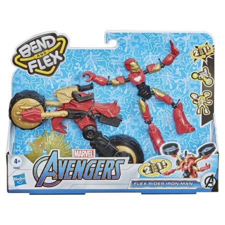 AVENGERS figūrėlė su motociklu Bend and Flex, F02445L0 F02445L0