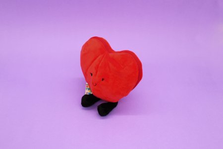 FLIPETZ pliušinis žaislas - rožė širdelėje, Poppy red, 80400 