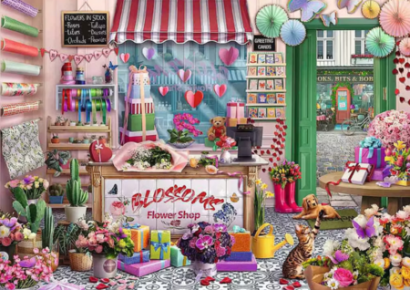 RAVENSBURGER PUZZLE dėlionė Žydinti gėlių parduotuvė, 1000 det., 12001727 1 