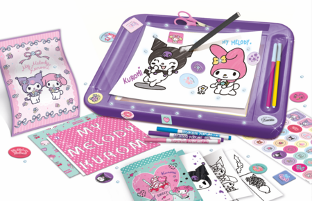 LISCIANI piešimo rinkinys My Melody & Kuromi Drawing School su šviečiančia piešimo lenta, 119684 