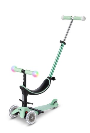 MICRO paspirtukas Mini2Grow Deluxe Magic LED Mint, MMD357 