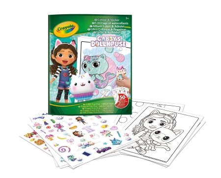 CRAYOLA kūrybinis rinkinys Color & Sticker, Gabby's Dollhouse, 04-7025G 