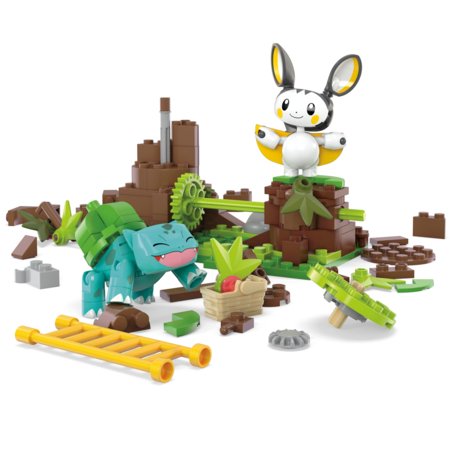 MEGA CONSTRUX POKEMON rinkinys Emolga ir Bulbasauras paslaptingame miške, HTH69 