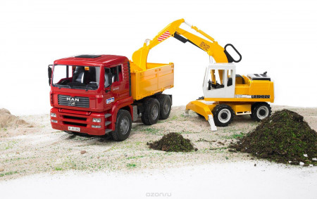 BRUDER statybinis sunkvežimis MAN TGA ir ekskavatorius Liebherr, 2751 2751