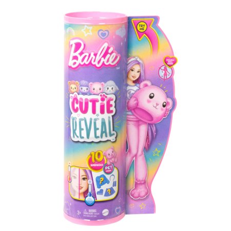 BARBIE Cutie Reveal lėlė marškinėlių serija meškutė, HKR04 HKR04
