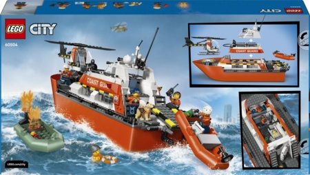 60504 LEGO® City pakrantės gelbėtojų kateris ir sraigtasparnis 