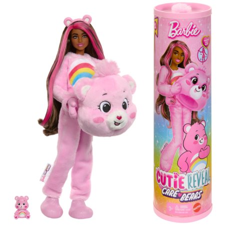 BARBIE Cutie Reveal Care Bears siurprizų rinkinys Cheer Bear, JCN95 