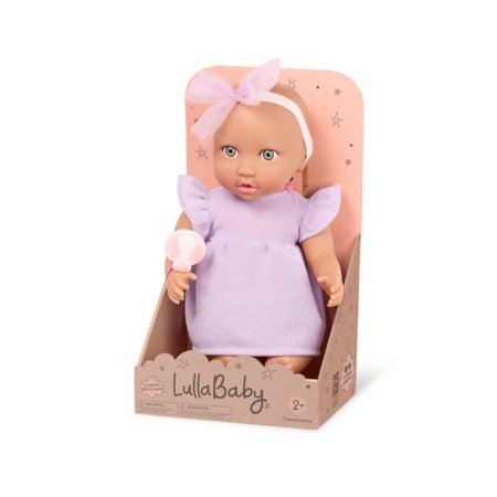 LULLABABY lėlė kūdikis su alyvinės spalvos megztiniu, LBY7313Z 