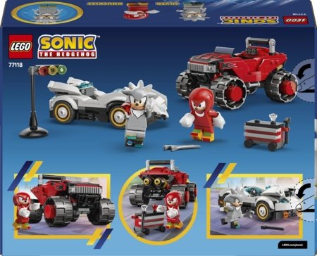 77118 LEGO® Sonic the Hedgehog™ Silver automobilis prieš Knuckles sunkvežimį monstrą 