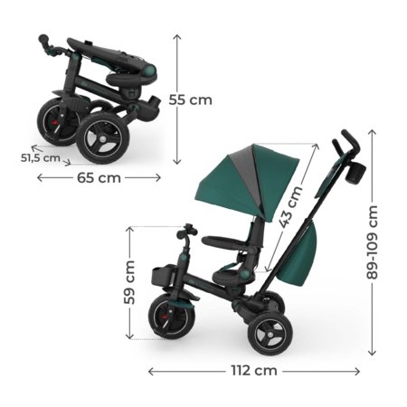 KINDERCRAFT triratukas SPINSTEP 2 Plus, žalias, KRSPST02GREPL00 