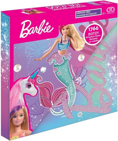 DIAMOND DOTS kūrybinis rinkinys piešimas deimantais Barbie Mermaid Vibes, 4000 deimantų, DBX.095 