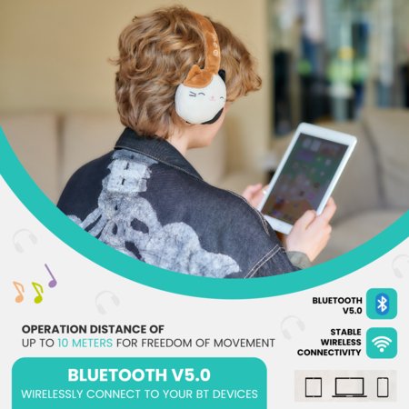 SQUISHMALLOWS pliušinės Bluetooth ausinės Cam, HMSQMBT-CAM 