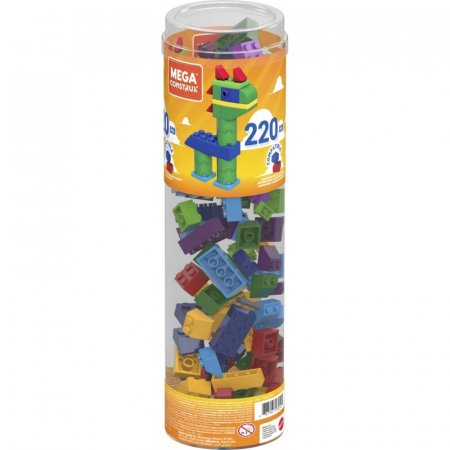 MEGA BLOKS vaivorykštės spalvų kaladėlės tūboje 220 det., GVM51 GVM51