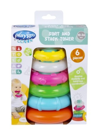 PLAYGRO žaidimas Piramidė – kramtukas Sort And Stack, 4088543 