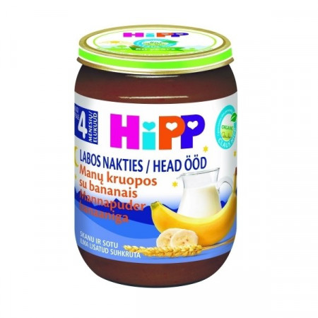 HiPP ekologiška pieniška grūdų košelė su bananais 4m+ 190g 5512 5512