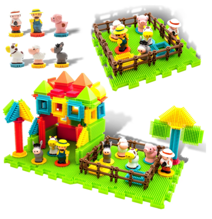 PICASSO TILES Magnetinis konstruktorius HedgeHog blocks Farm 100 det., PTB100-Farm 