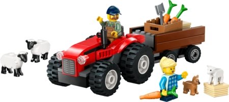 60461 LEGO® City Great Vehicles Raudonas ūkio traktorius su priekaba ir avimi 