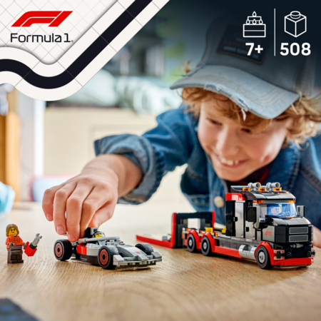60493 LEGO® City F1® parodomasis sunkvežimis su Audi F1® bolidu 