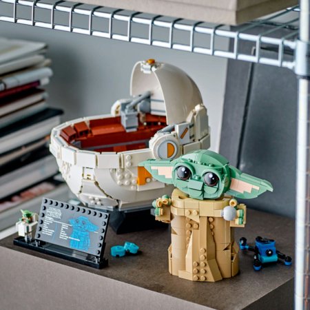 75403 LEGO® Star Wars™ Mandalorian Grogu su skraidančiu vežimėliu 