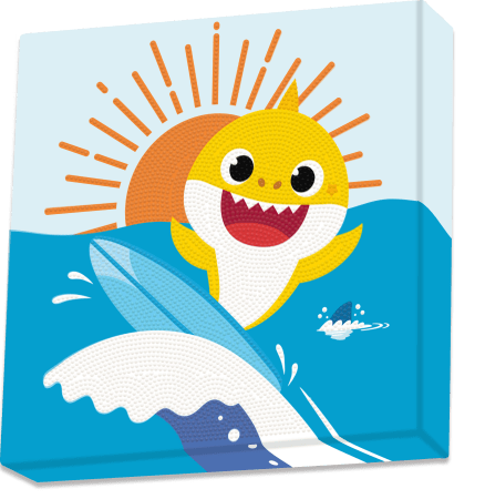 DIAMOND DOTS kūrybinis rinkinys piešimas deimantais Baby Shark Stay Cool!, 3295 deimantai, DBX.087 DBX.087