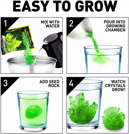 NATIONAL GEOGRAPHIC rinkinys Carded Crystal Grow Glow in the Dark, NGCRYSTALGIDCRD NGCRYSTALGIDCRD
