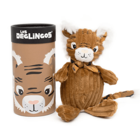 DEGLINGOS pliušinis žaislas dėžutėje - tigras, 32130B 