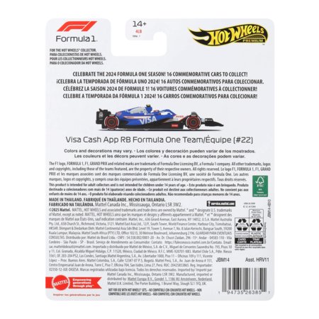 HOT WHEELS Premium lenktyninis VCARB 2024 Yuki Tsunoda automodeliukas, JBM14 