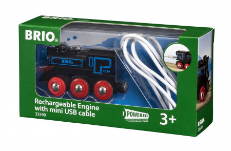 BRIO RAILWAY traukinys su pakraunamu varikliu ir USB kabeliu, 33599 33599