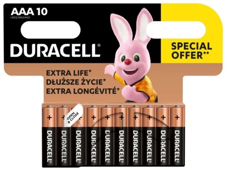 DURACELL baterijos AAA, 10 vnt, 250-08445 