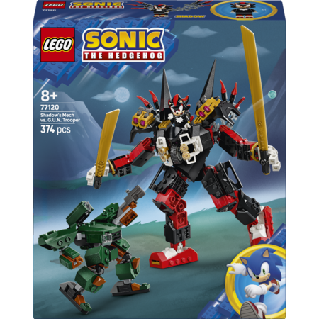 77120 LEGO® Sonic the Hedgehog™ Shadow robotas prieš „G.U.N. Trooper“ 