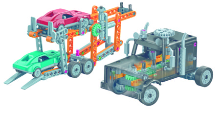 CLEMENTONI SCIENCE & PLAY BUILD konstruktorius Car Transporter, 240 dalių, 75164 