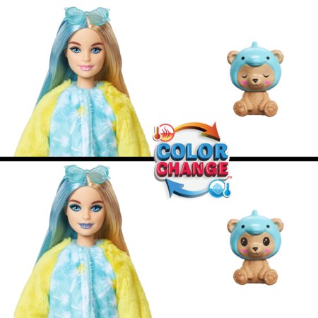 BARBIE Barbės Cutie Reveal rinkinys, minkštutėlių kostiumų serija - meškutis ir delfinas, HRK25 