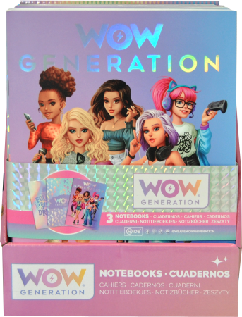 WOW GENERATION sąsiuviniai minkštu viršeliu, 3 vnt.,  A5 formatas, WOW00002 